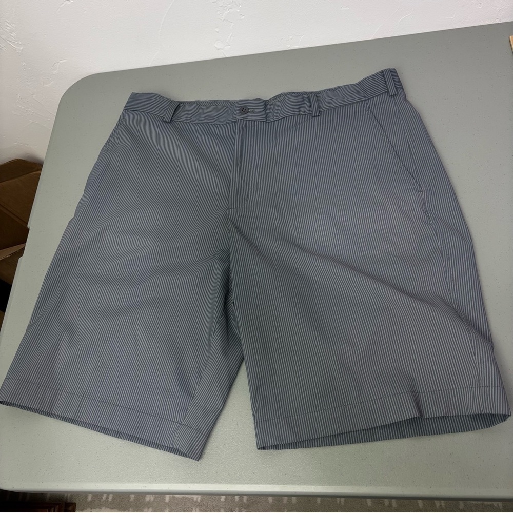 Nike Men's Golf Shorts Striped Size 38 Flat Front Outdoor Casual Athletic